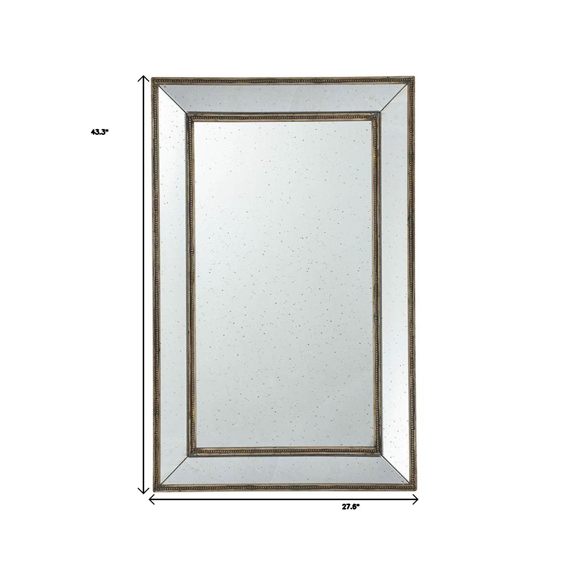 43" Silver Wood Framed Accent Mirror - Bed & Bath