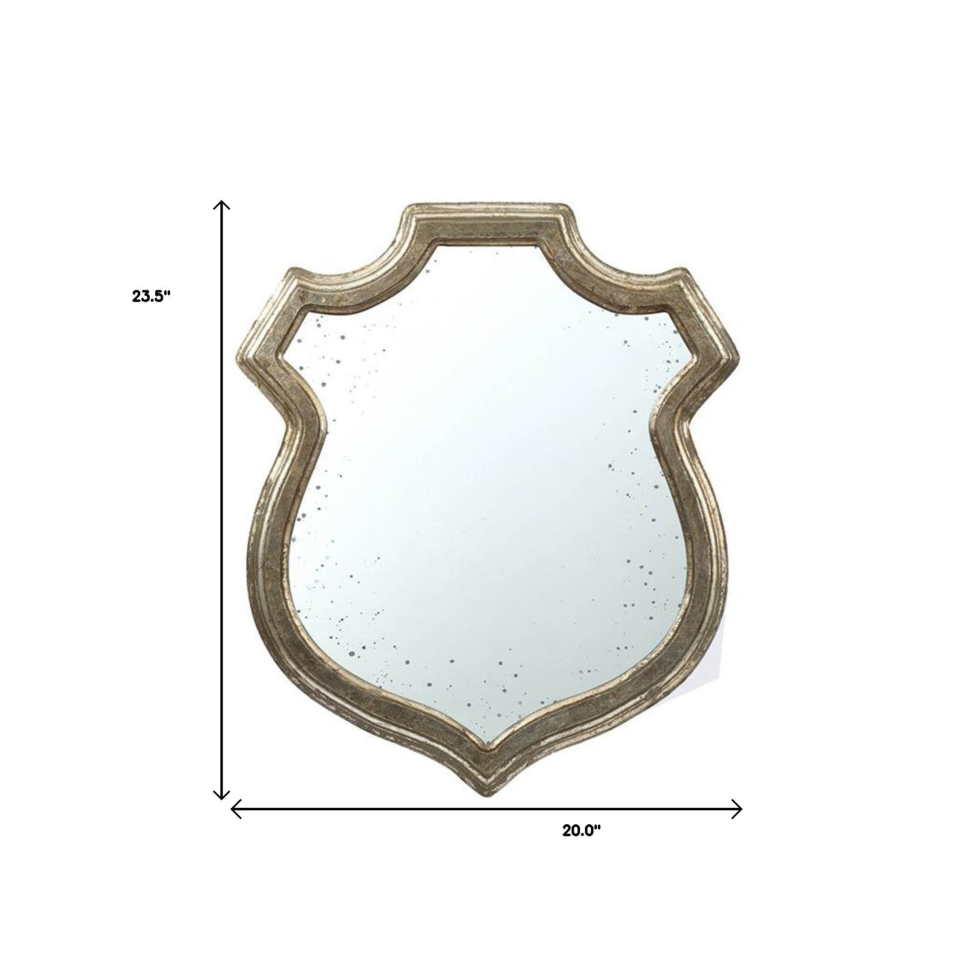 24" Silver Solid Wood Abstract Framed Accent Mirror - Bed & Bath