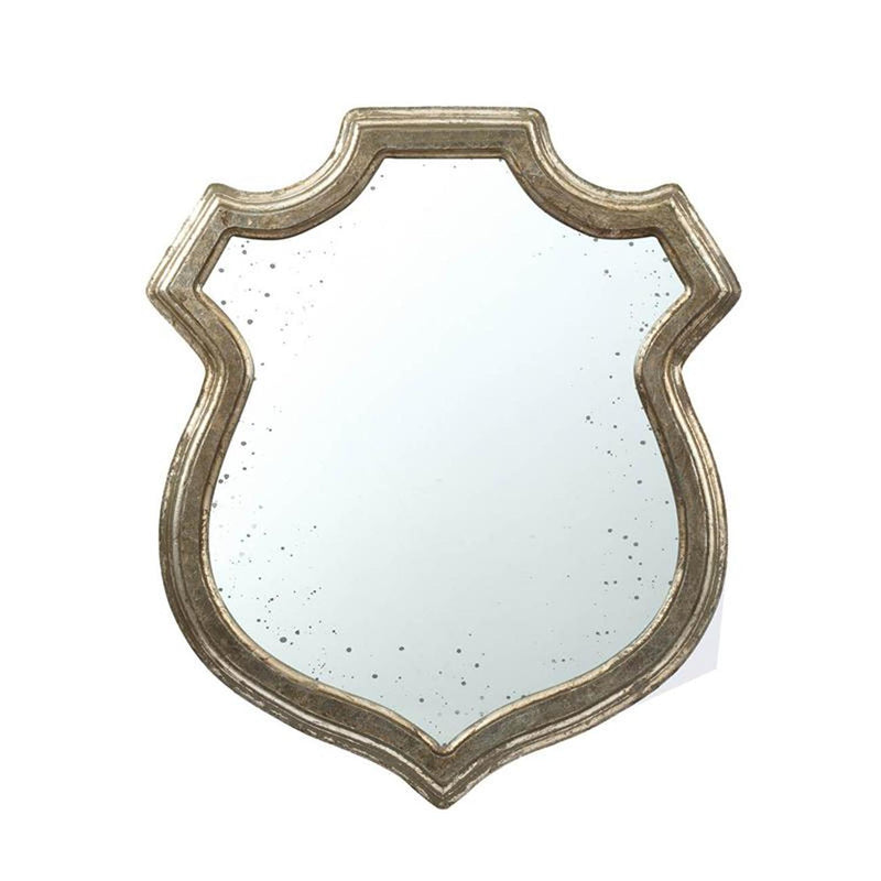 24" Silver Solid Wood Abstract Framed Accent Mirror - Bed & Bath