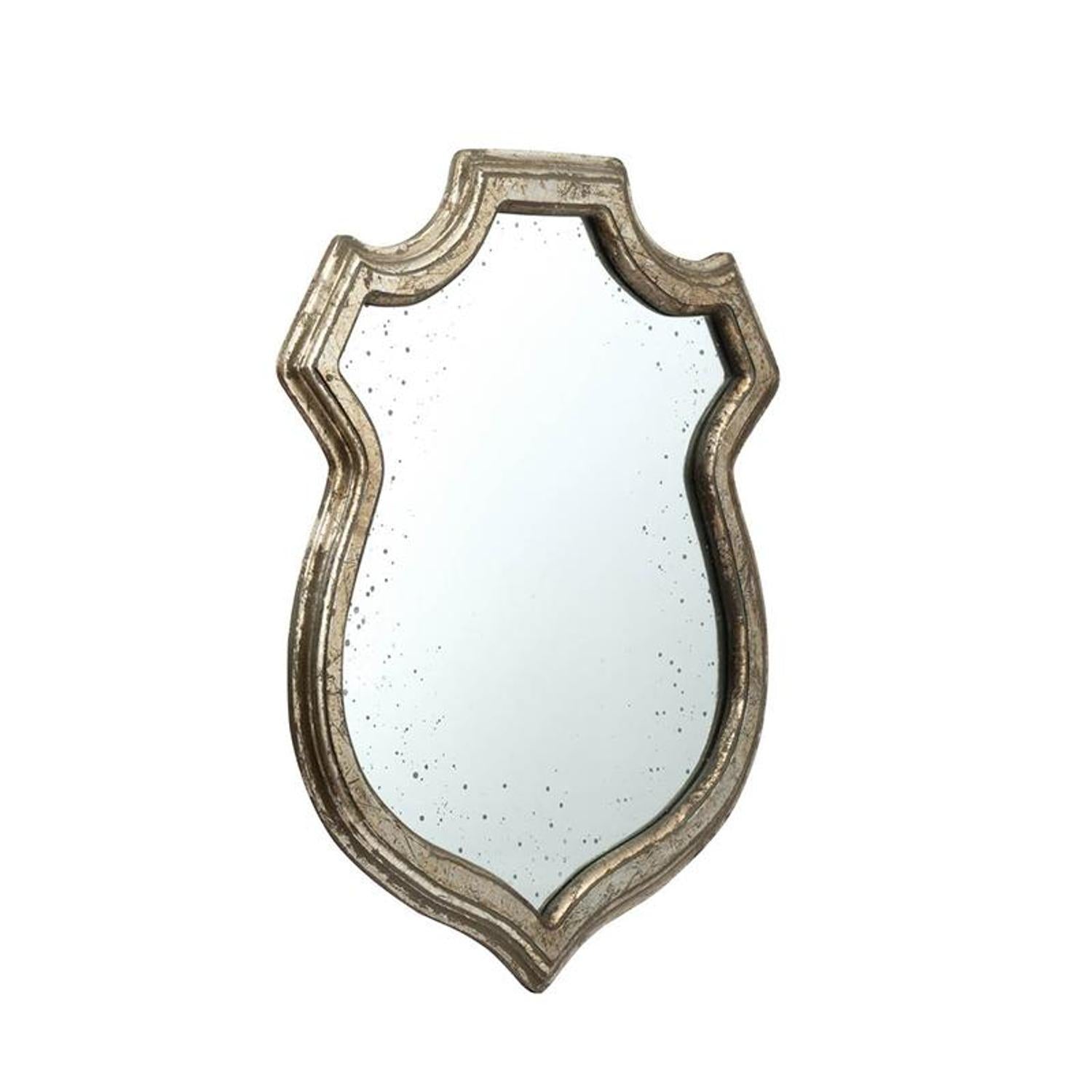 24" Silver Solid Wood Abstract Framed Accent Mirror - Bed & Bath