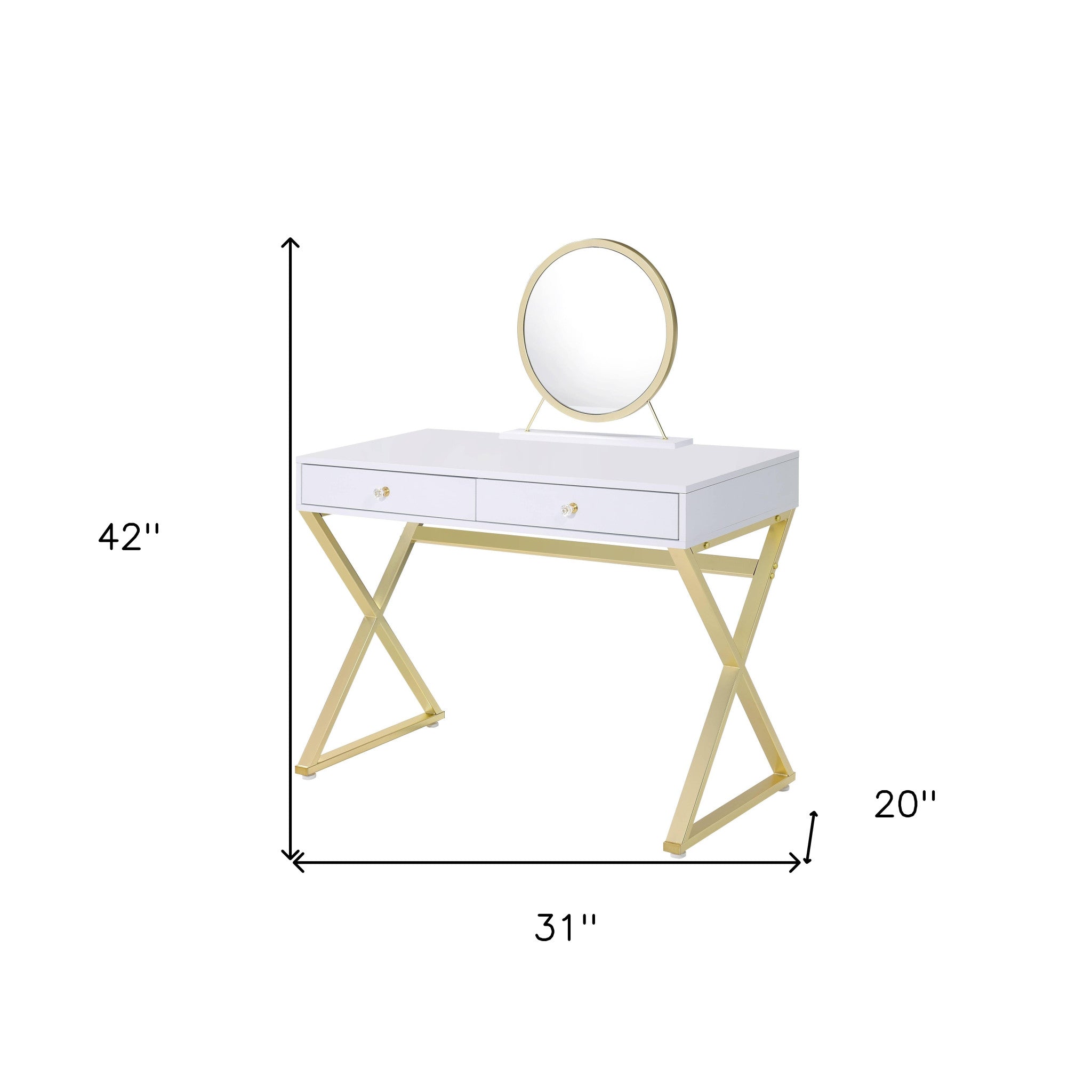 42" Mirrored Vanity Table with Mirror - Living Room