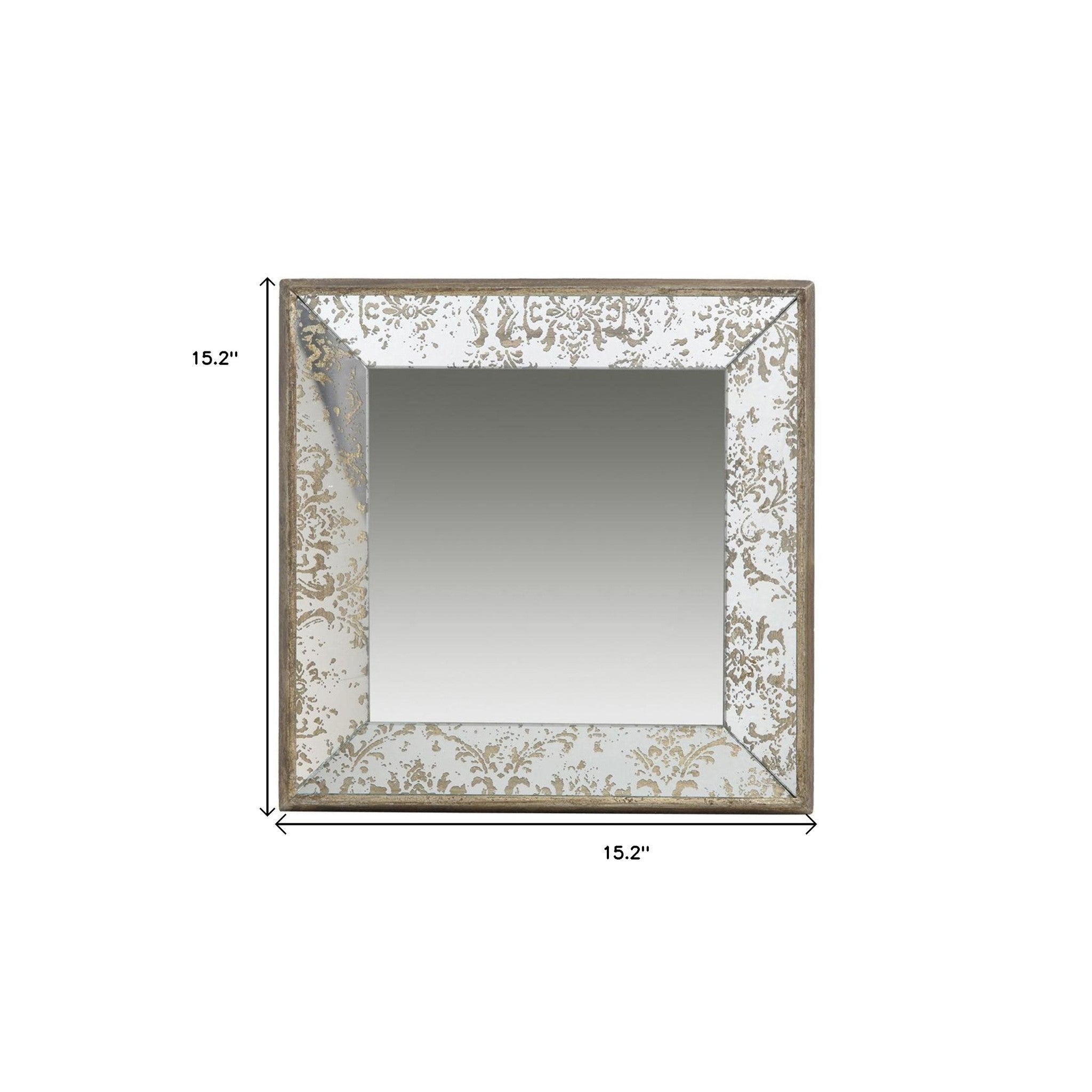 15" Square Vintage Style Wall Mounted Accent Mirror - Bed & Bath