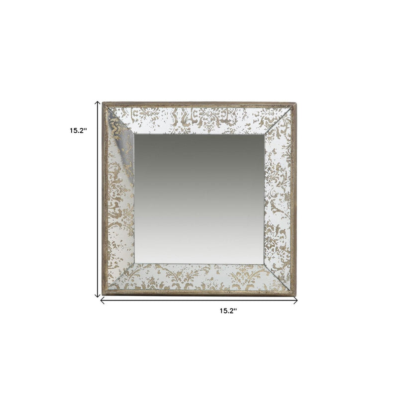 15" Square Vintage Style Wall Mounted Accent Mirror - Bed & Bath