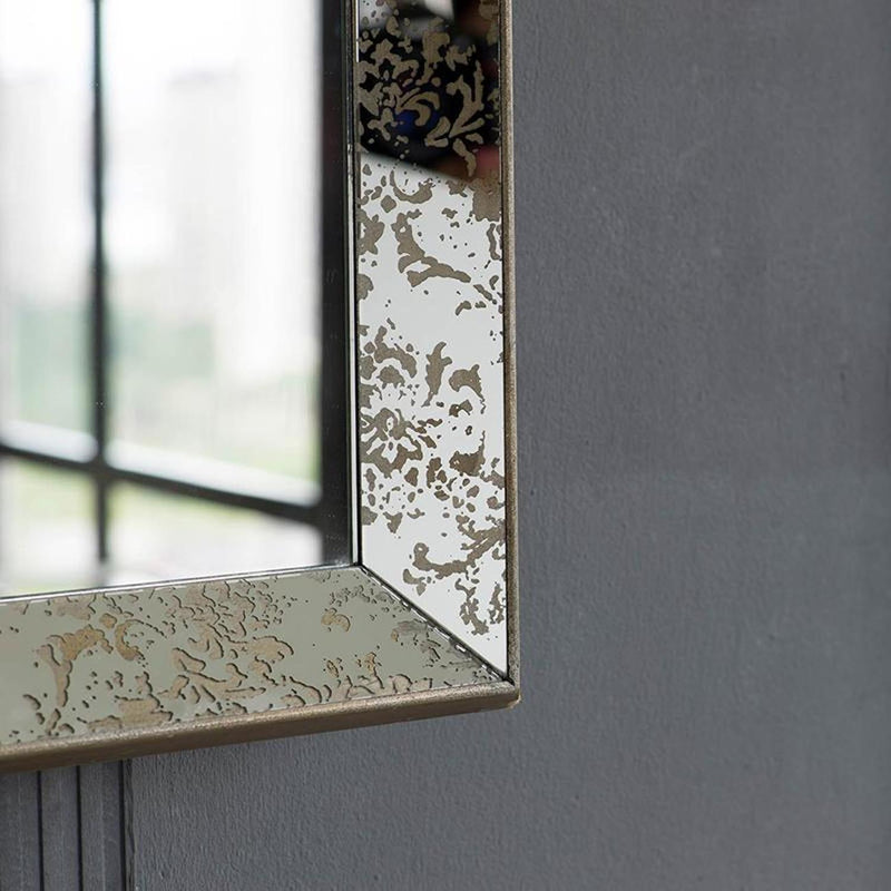 15" Square Vintage Style Wall Mounted Accent Mirror - Bed & Bath