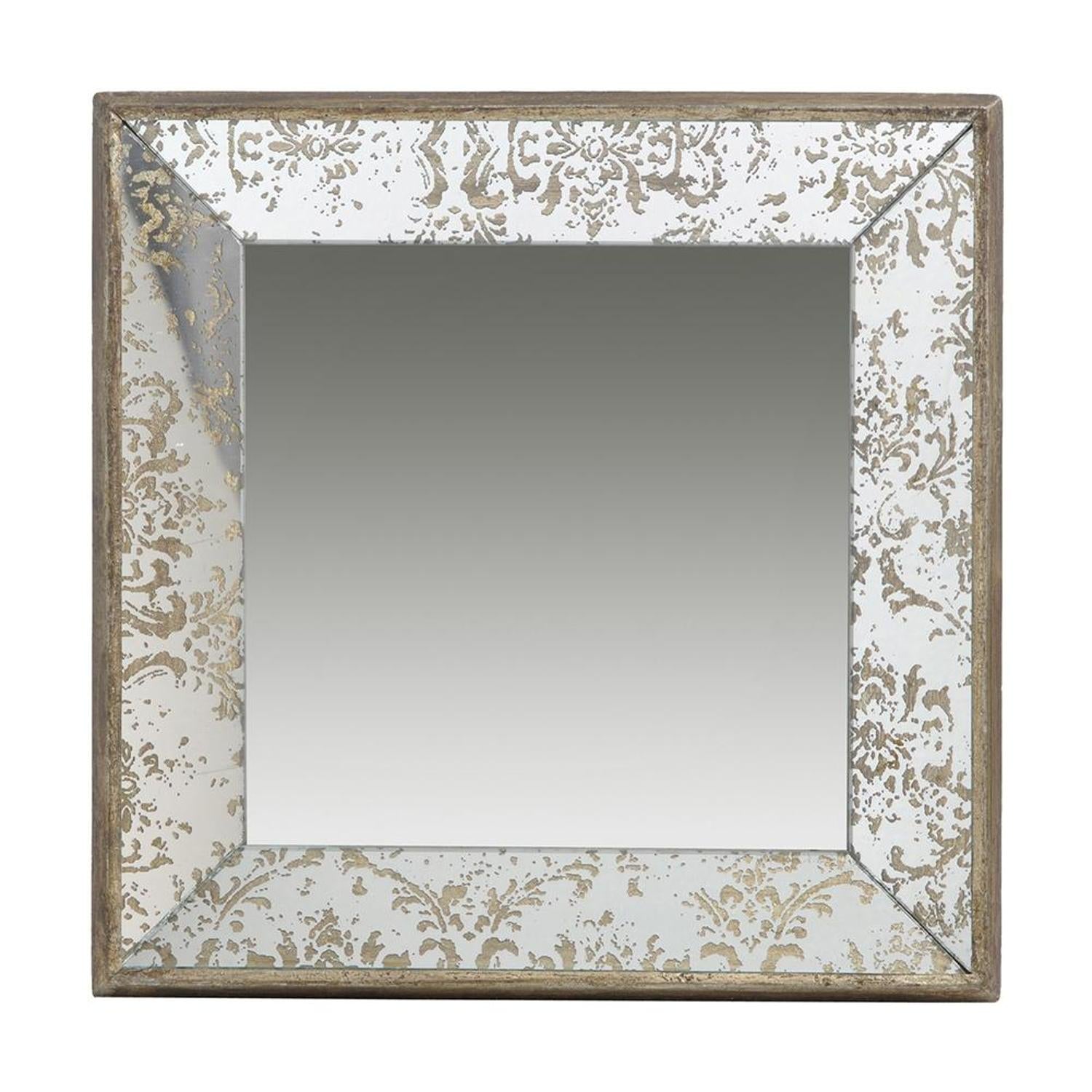 15" Square Vintage Style Wall Mounted Accent Mirror - Bed & Bath