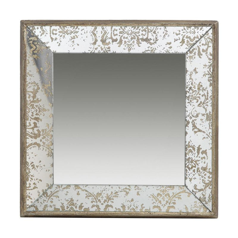 15" Square Vintage Style Wall Mounted Accent Mirror - Bed & Bath