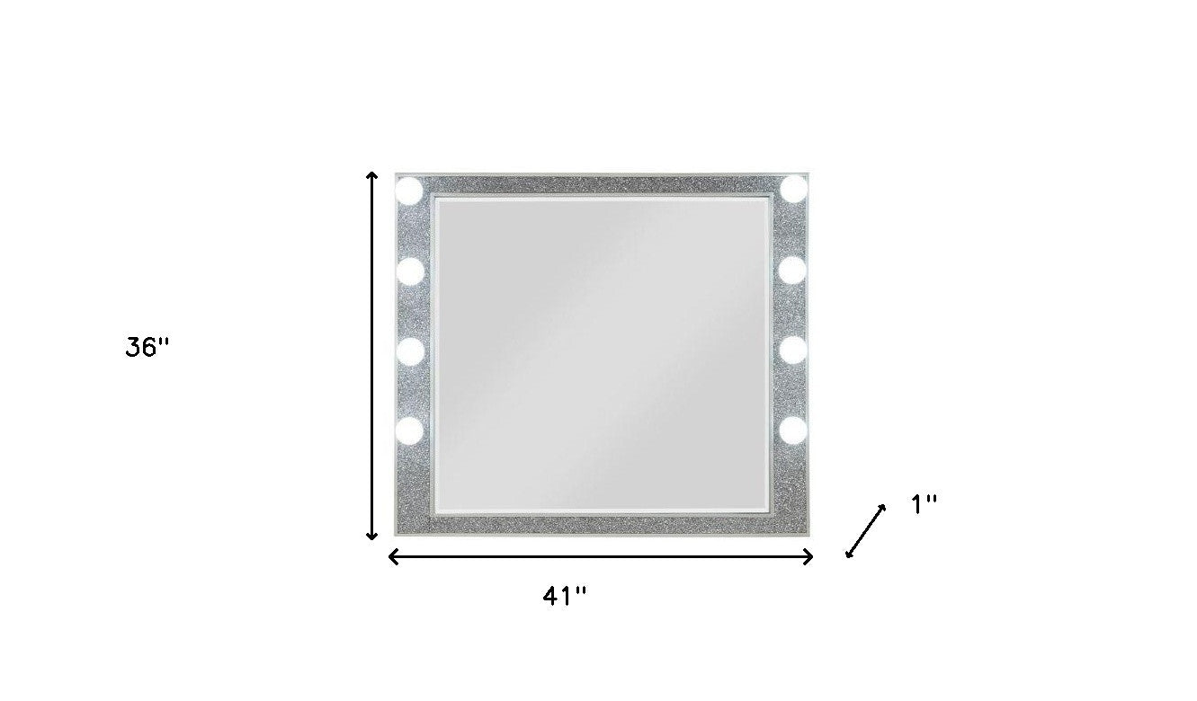 36" Square Wood Framed Mounted Dresser Mirror - Bed & Bath