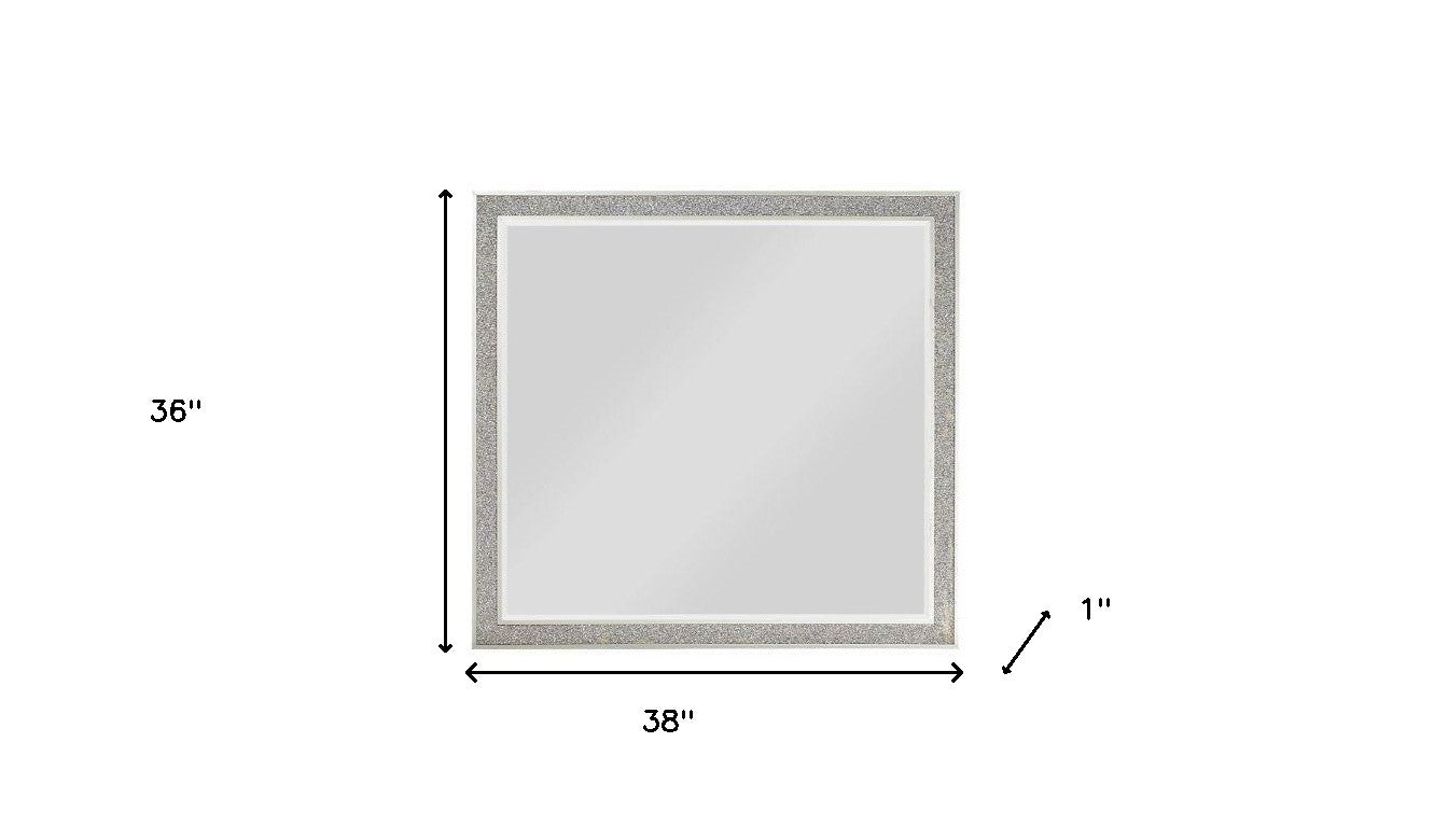 36" Square Wood Framed Mounted Dresser Mirror - Bed & Bath