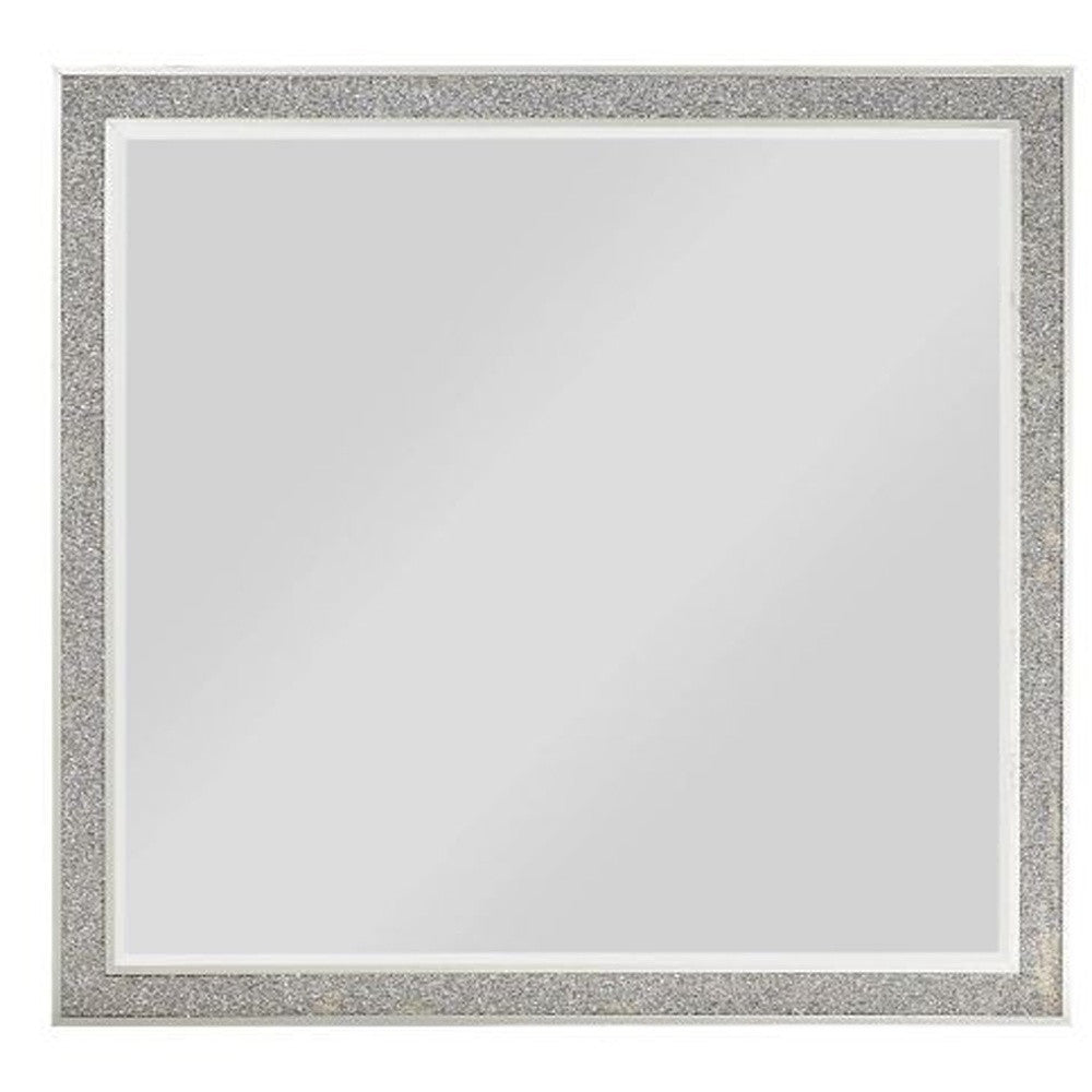 36" Square Wood Framed Mounted Dresser Mirror - Bed & Bath