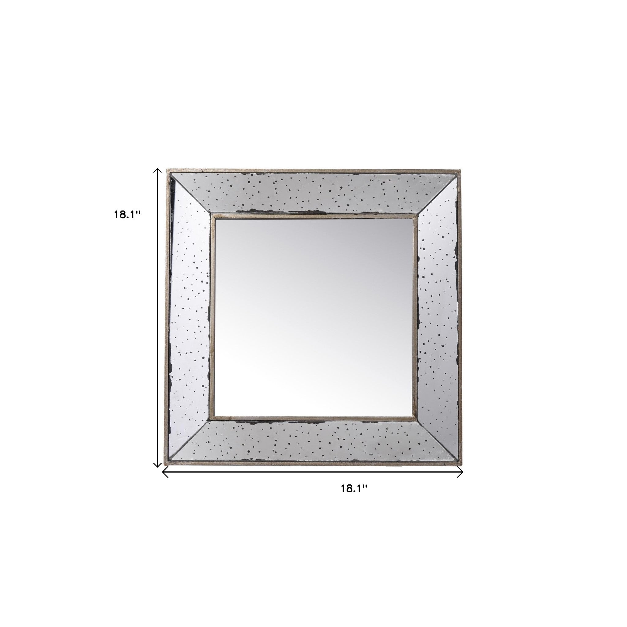 18" Brown Square Metal Framed Antiqued Glass Accent Mirror - Bed & Bath