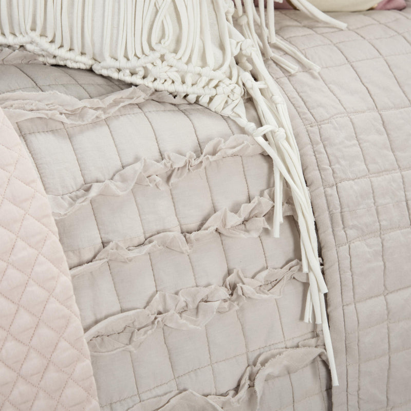 Blush Striped Queen Quilt - Bed & Bath