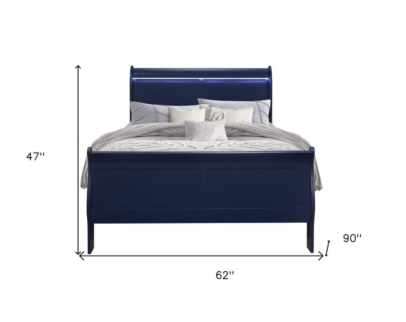 Blue Queen Bed Frame With No