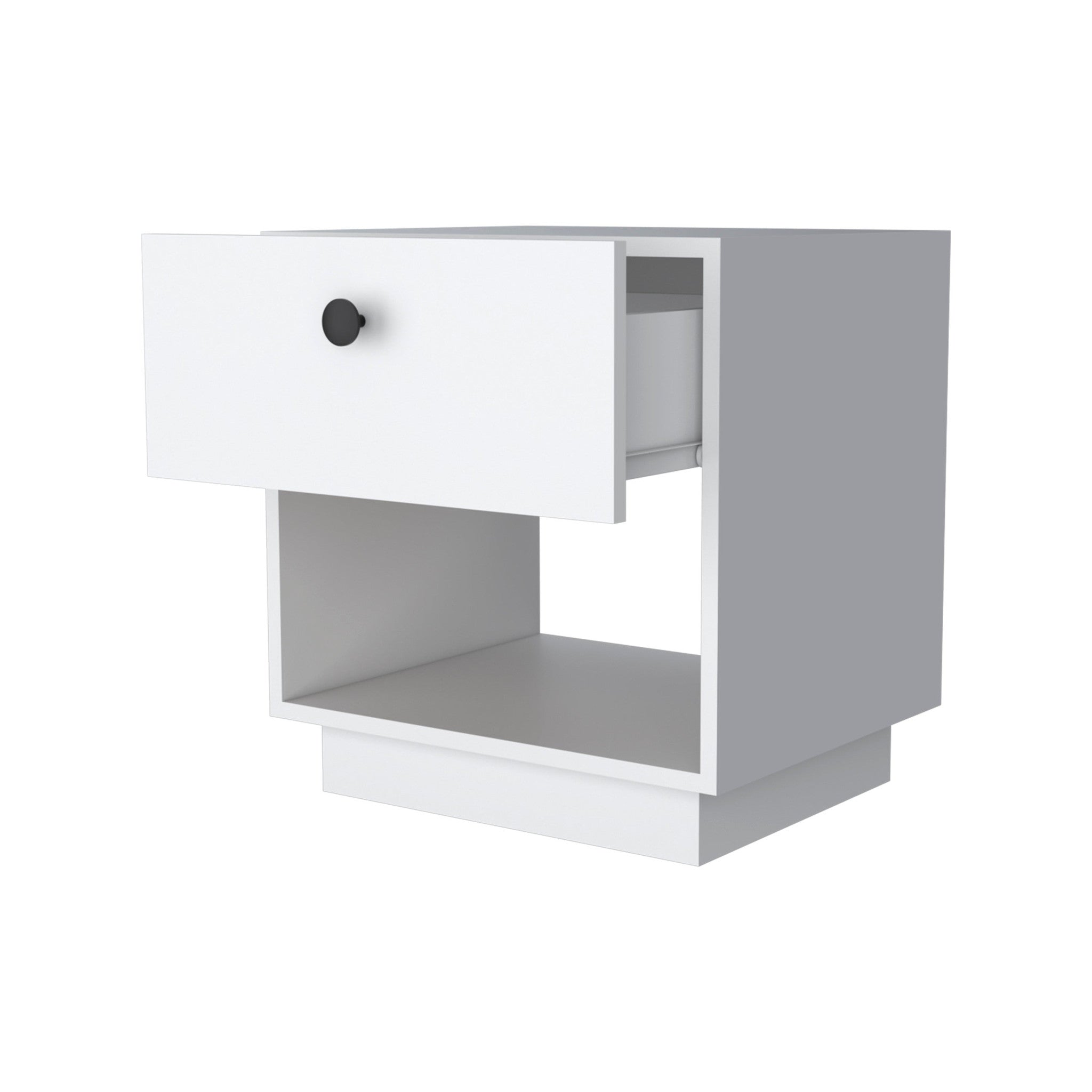 20" White Wood One Drawer Nightstand with Integrated Tech - Bed & Bath