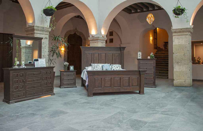 32" Brown Solid Wood Three Drawer Nightstand