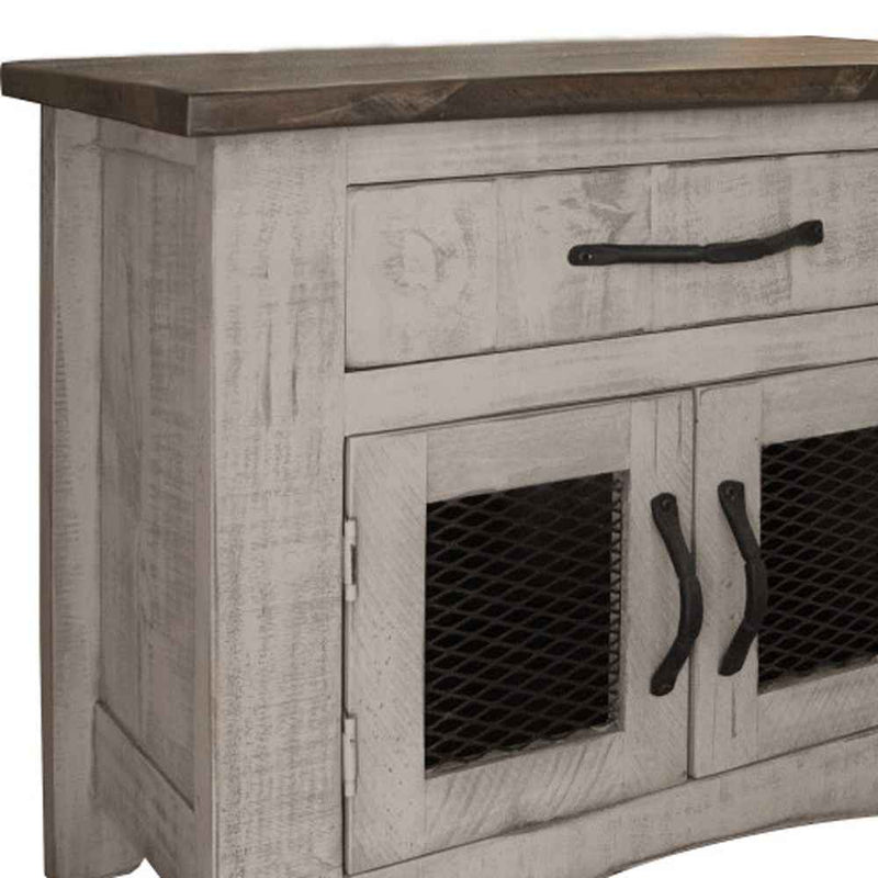 27" Gray Solid Wood One Drawer Nightstand