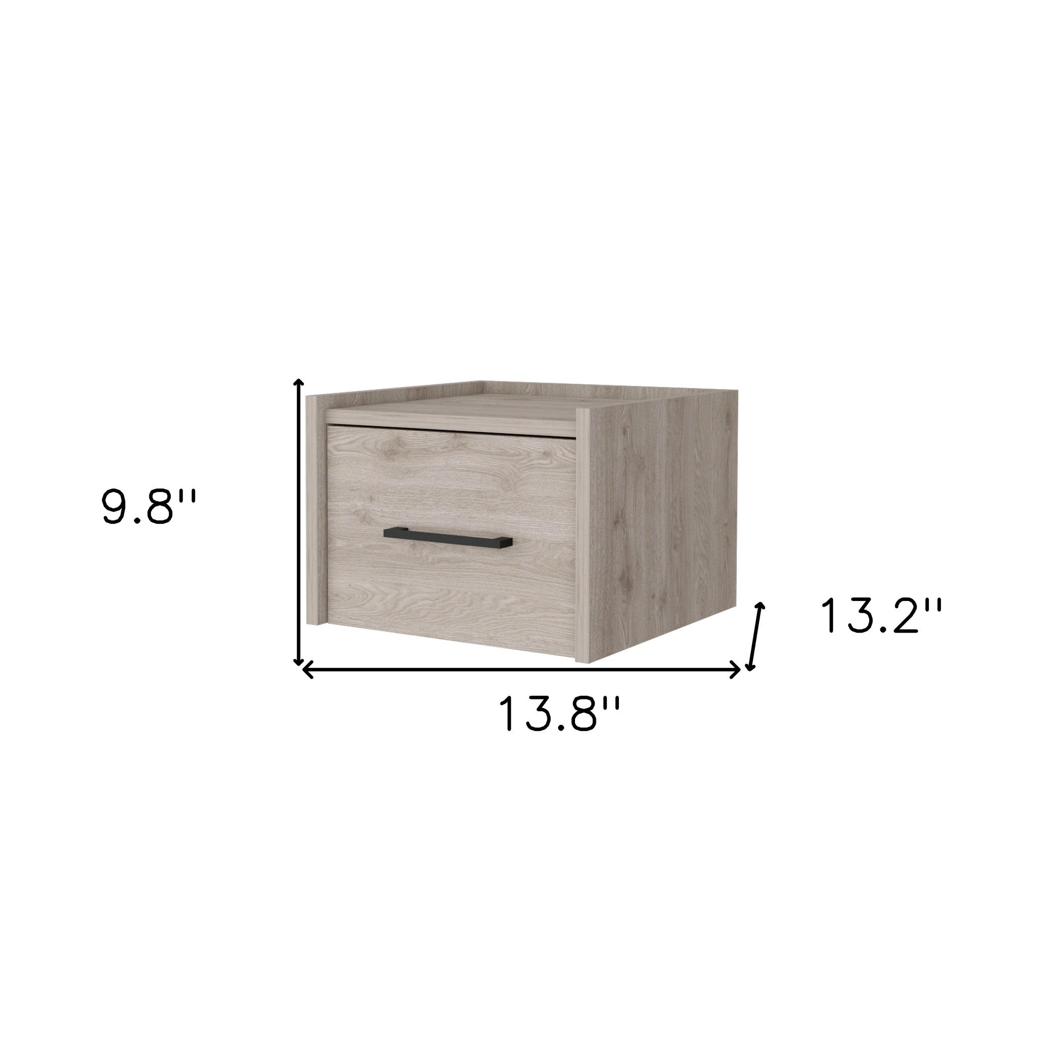 10" Gray Wood One Drawer Floating Nightstand - GreatEagleInc