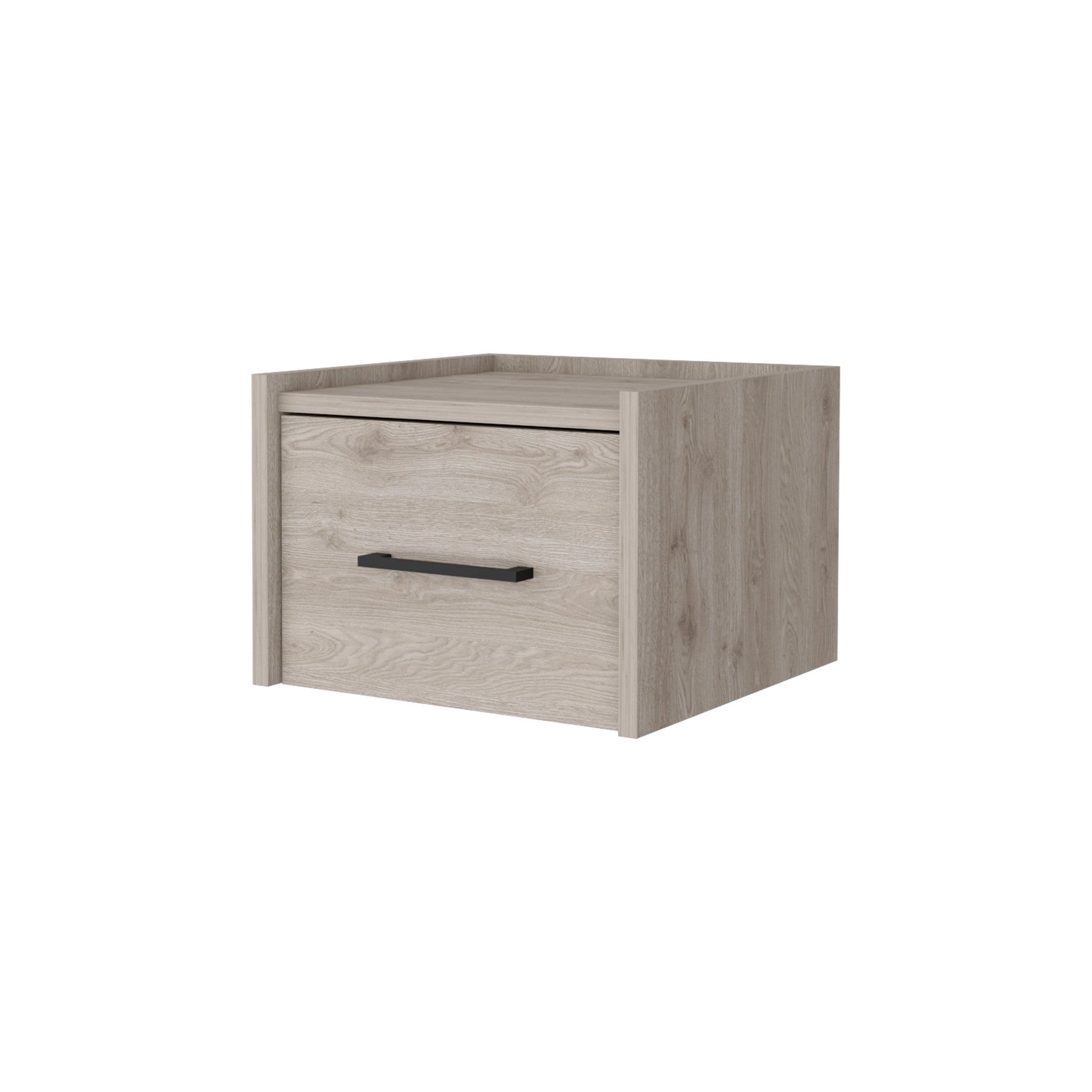 10" Gray Wood One Drawer Floating Nightstand - GreatEagleInc