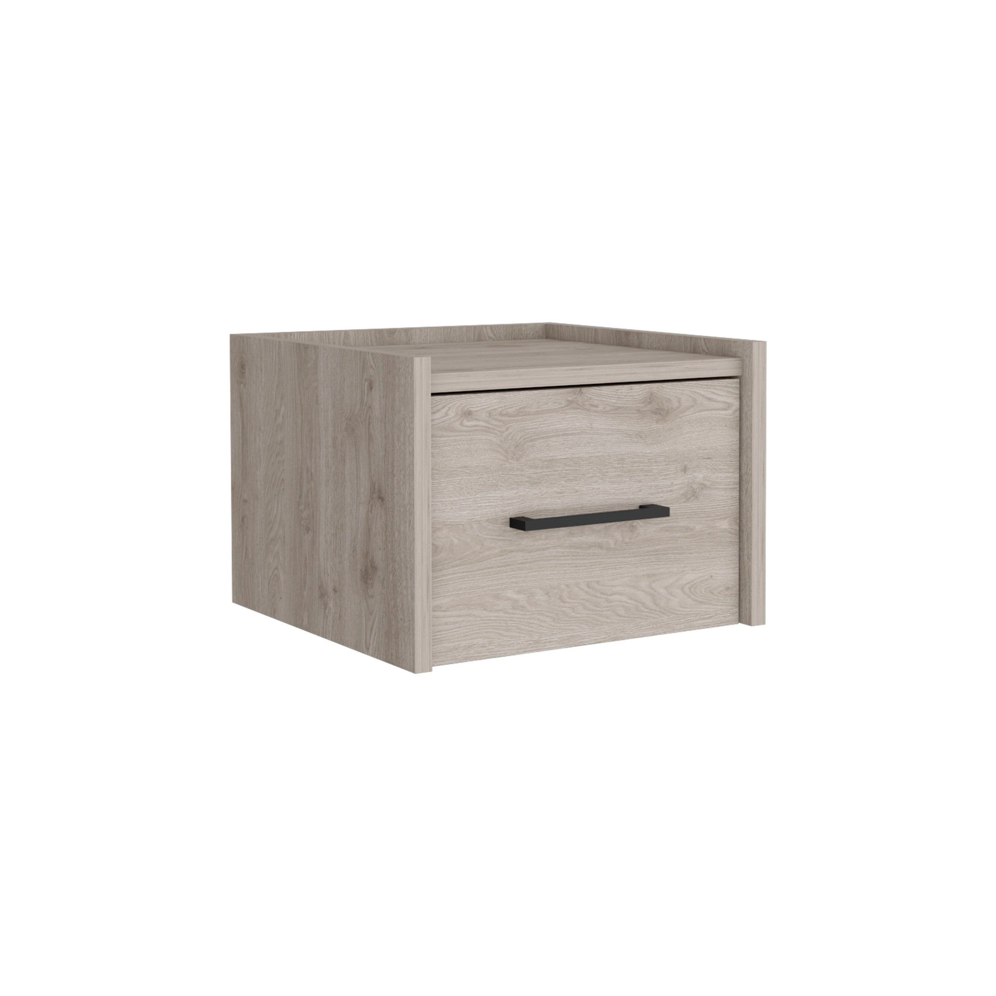 10" Gray Wood One Drawer Floating Nightstand - GreatEagleInc