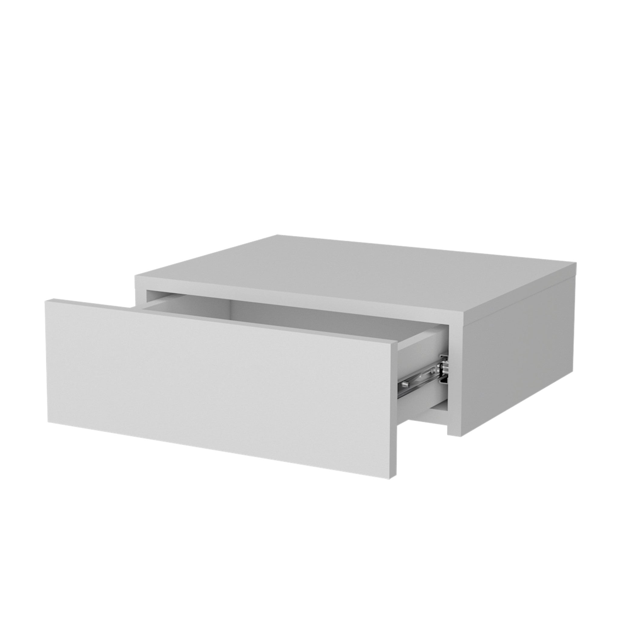 16" White Wood One Drawer Floating Nightstand - Bed & Bath