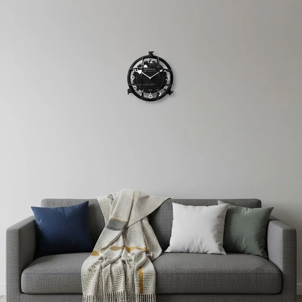 15" Black Metal Analog Round Wall Clock Homeroots Home Decor