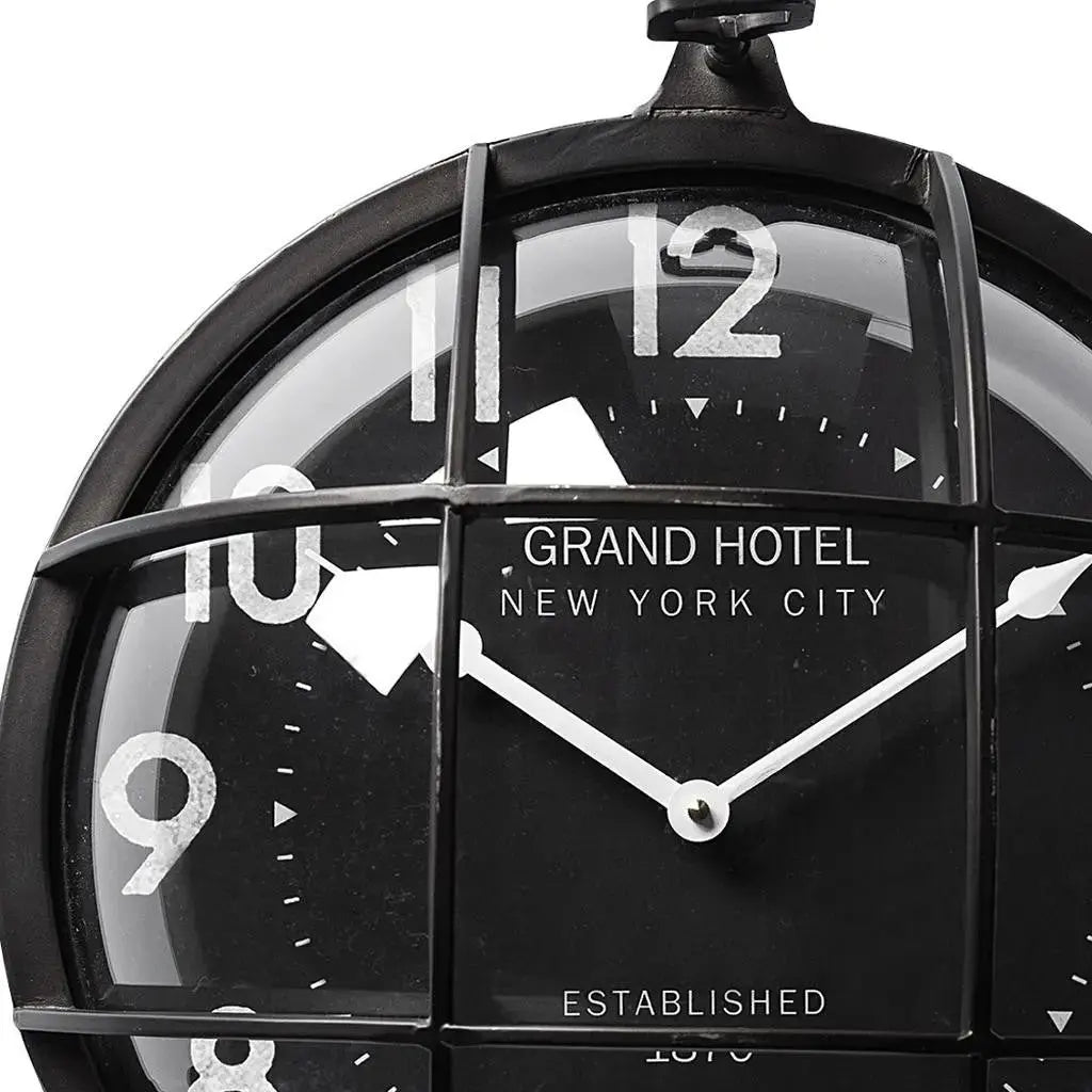 15" Black Metal Analog Round Wall Clock Homeroots Home Decor