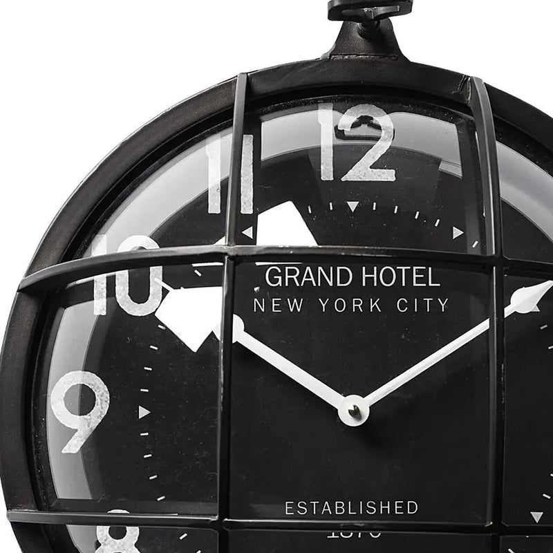 15" Black Metal Analog Round Wall Clock Homeroots Home Decor