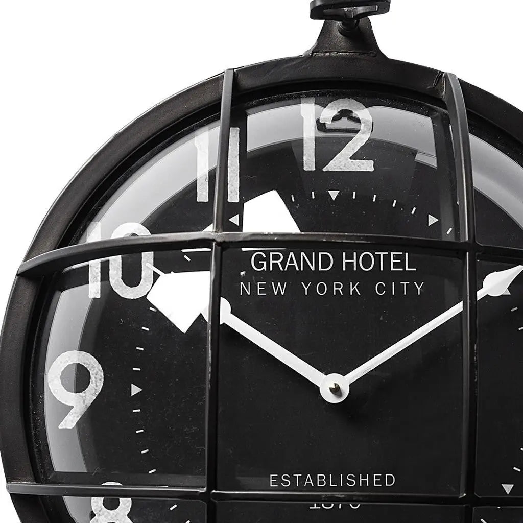 15" Black Metal Analog Round Wall Clock Homeroots Home Decor