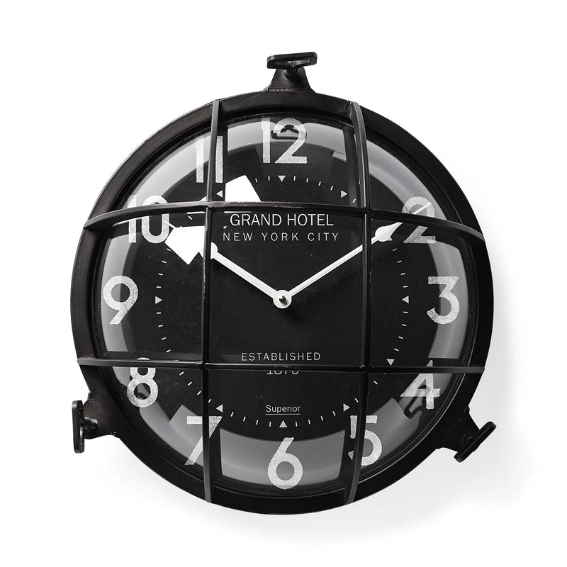 15" Black Metal Analog Round Wall Clock Homeroots Home Decor