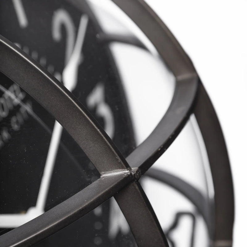 15" Black Metal Analog Round Wall Clock Homeroots Home Decor