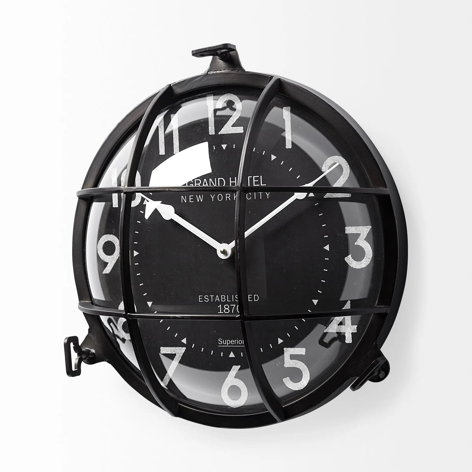 15" Black Metal Analog Round Wall Clock Homeroots Home Decor