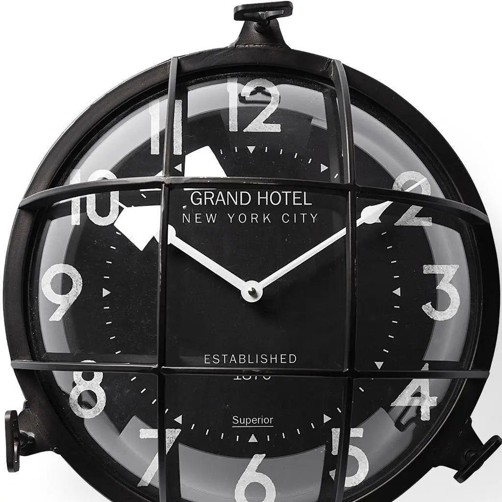 15" Black Metal Analog Round Wall Clock Homeroots Home Decor
