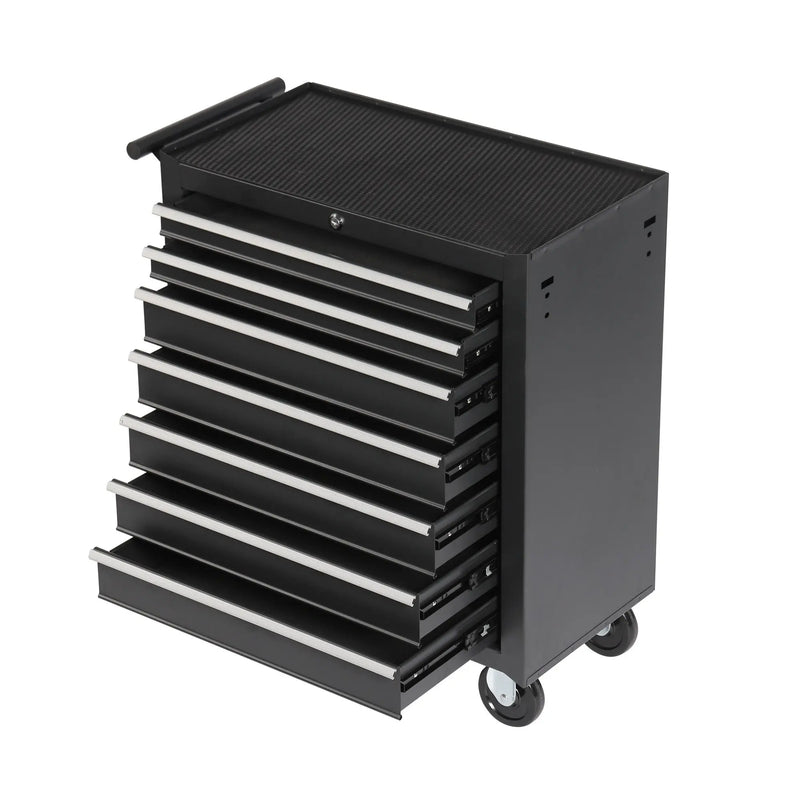 15" Black Multi-Tier Steel Rolling Cabinet With Lid Homeroots Office