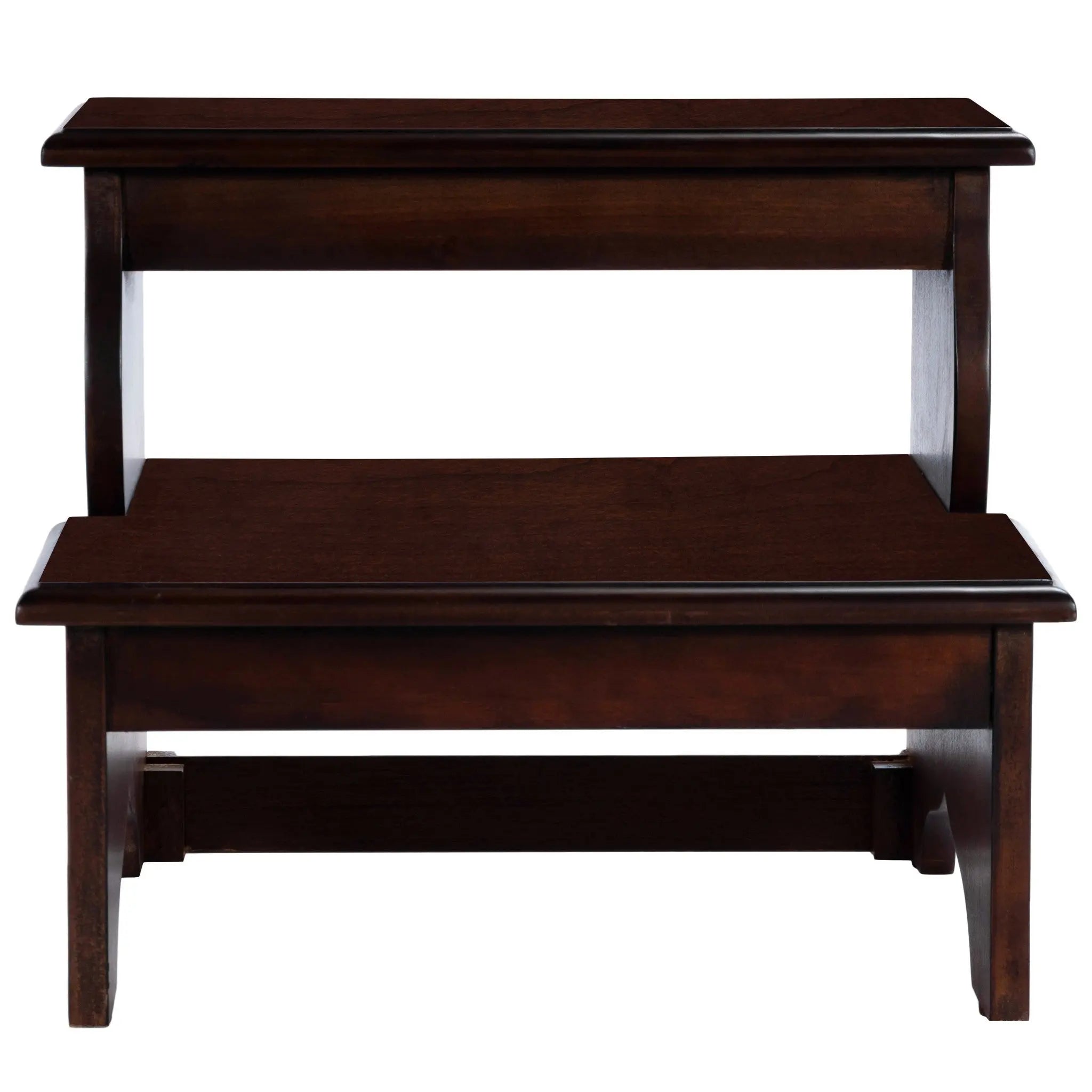15" Dark Brown Solid Wood and Solid and Manufactured Wood Backless Bar Chair - GreatEagleInc