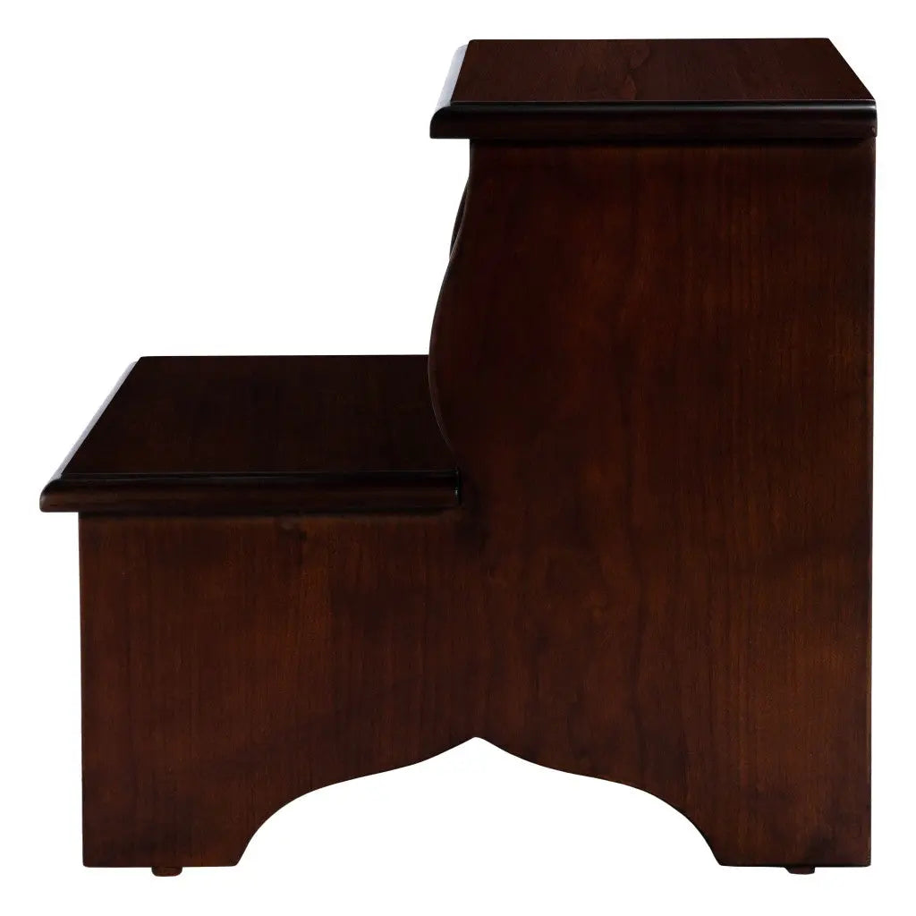 15" Dark Brown Solid Wood and Solid and Manufactured Wood Backless Bar Chair - GreatEagleInc