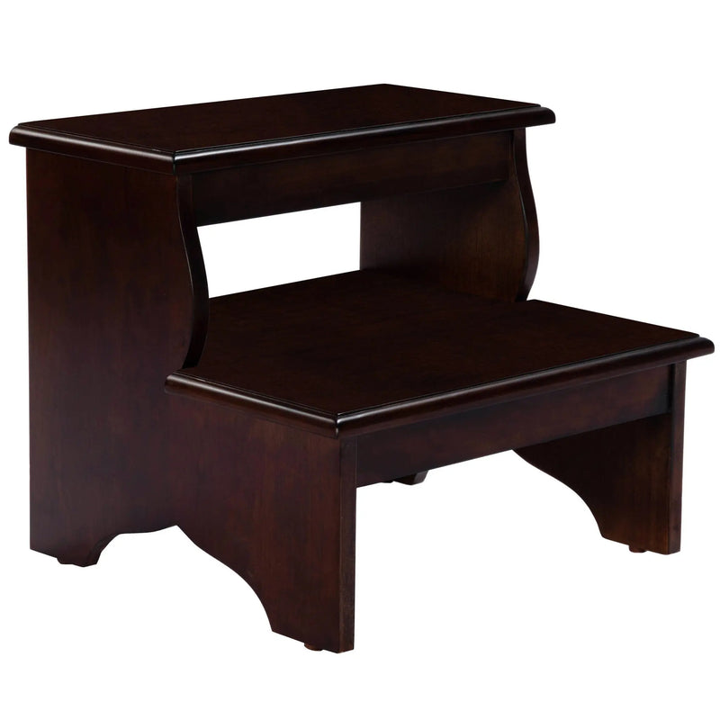 15" Dark Brown Solid Wood and Solid and Manufactured Wood Backless Bar Chair - GreatEagleInc