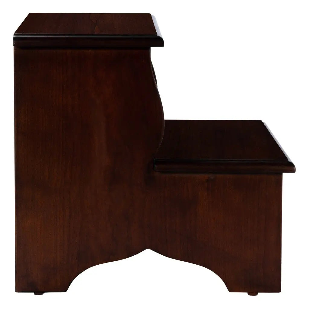 15" Dark Brown Solid Wood and Solid and Manufactured Wood Backless Bar Chair - GreatEagleInc