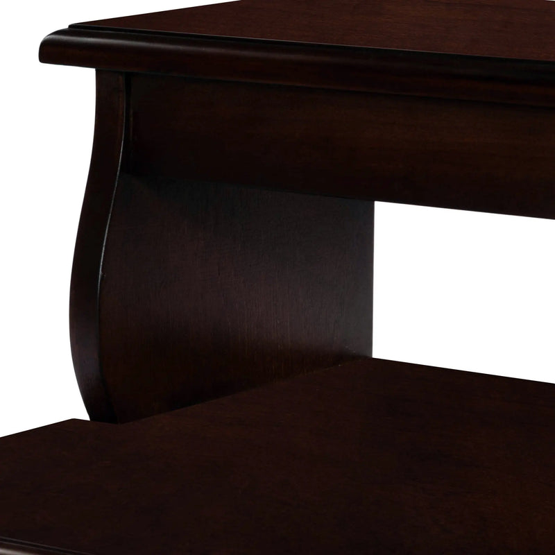 15" Dark Brown Solid Wood and Solid and Manufactured Wood Backless Bar Chair - GreatEagleInc