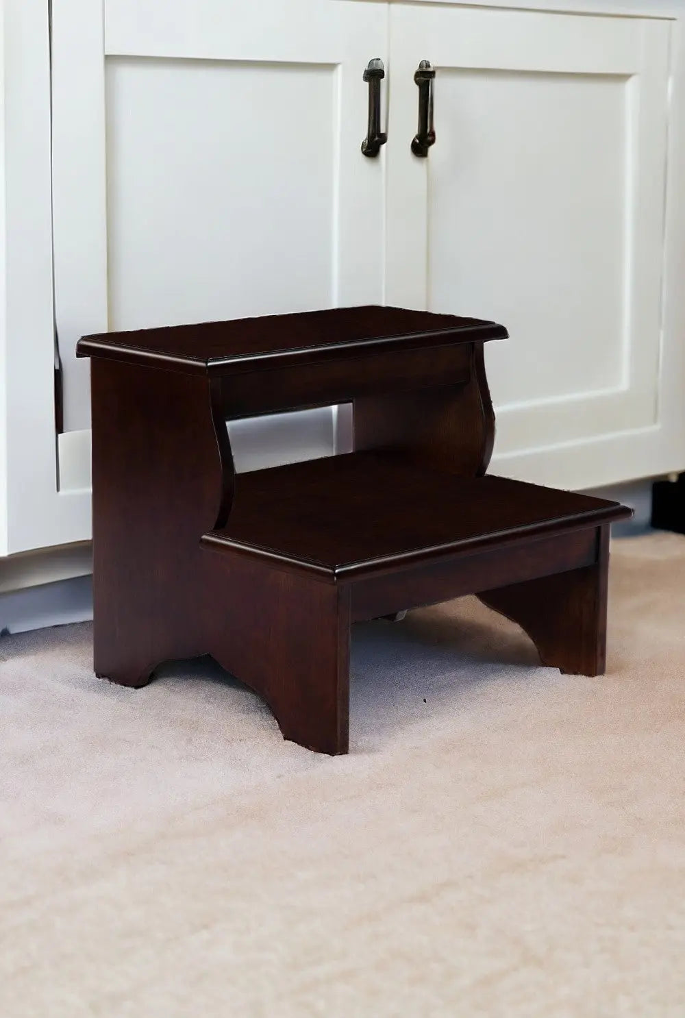 15" Dark Brown Solid Wood and Solid and Manufactured Wood Backless Bar Chair - GreatEagleInc