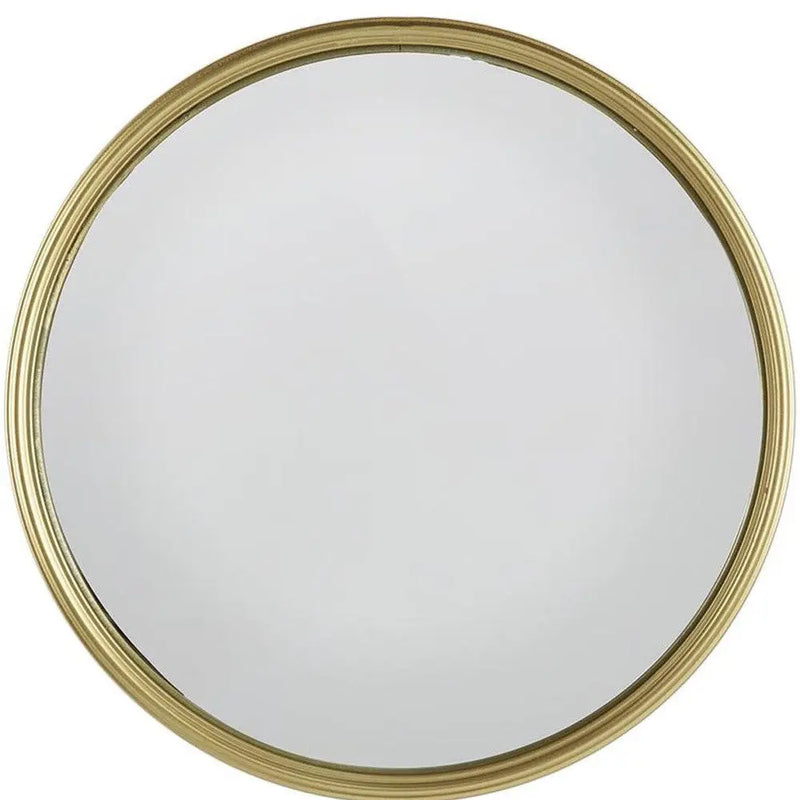 15" Gold Round Iron Textured Framed Accent Mirror Homeroots Bed & Bath