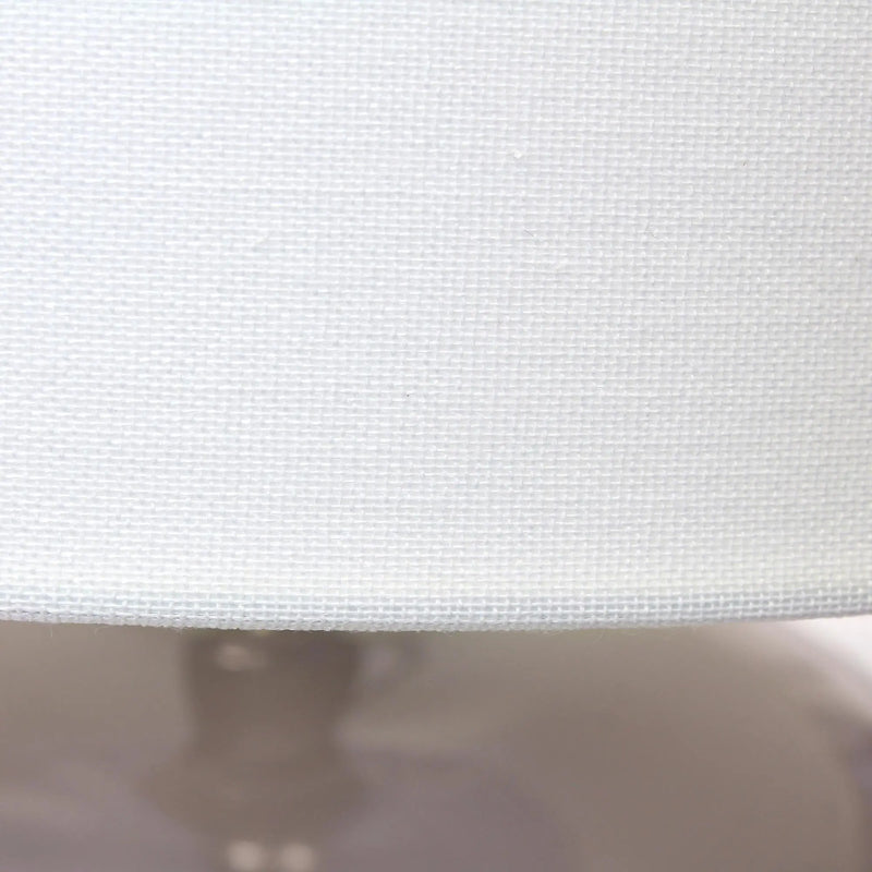 15" Gray Taupe Glass Round Table Lamp With Drum Shade Homeroots Lighting