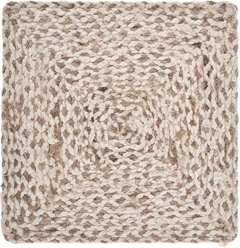 15" Set of Four Ivory And Natural Jute Square Placemats Homeroots Kitchen & Dining