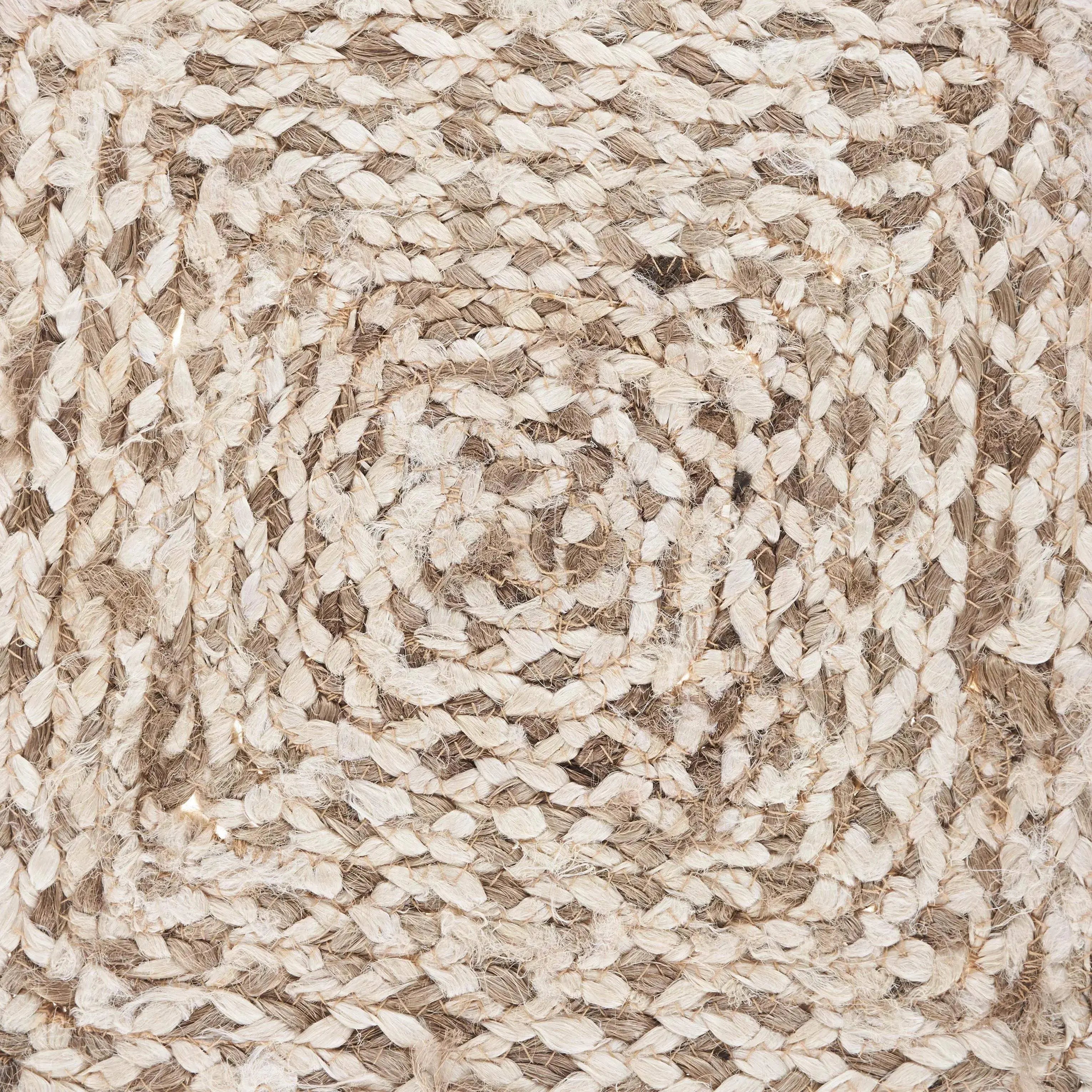 15" Set of Four Ivory And Natural Jute Square Placemats Homeroots Kitchen & Dining