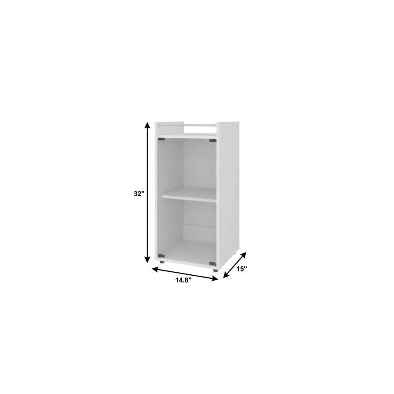 15" White Wood Bar Cart Homeroots Kitchen & Dining