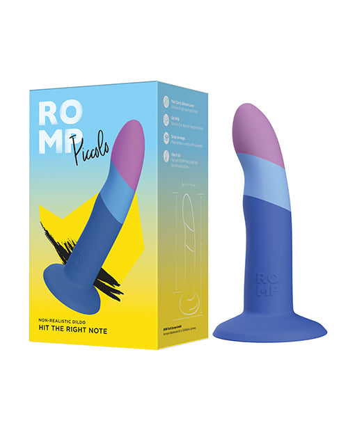 ROMP Piccolo 3 Color Dildo - Blue - GreatEagleInc