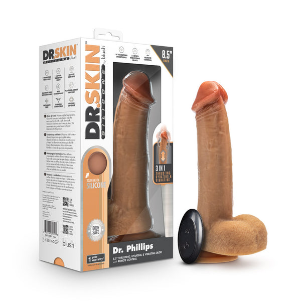 Dr Skin Silicone Dr Phillips 8.5in Thrusting Dildo Tan Default Title