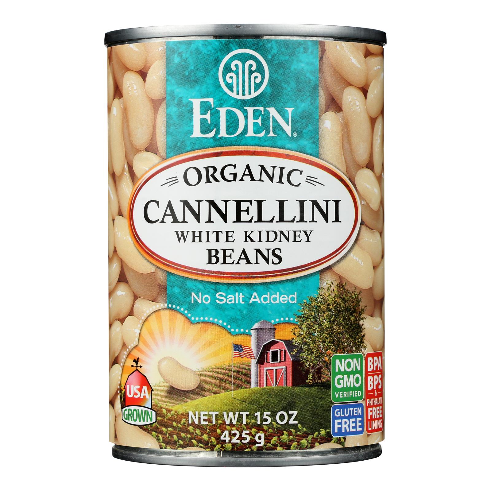 Eden Foods Organic Cannellini White Kidney Beans - Case Of 12 - 15 Oz. - GreatEagleInc