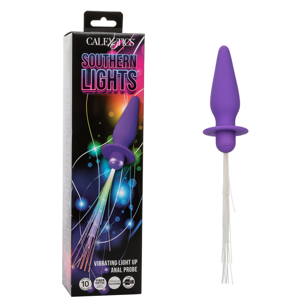 Southern Lights - Vibrating Light Up Anal Probe -  Purple - GreatEagleInc
