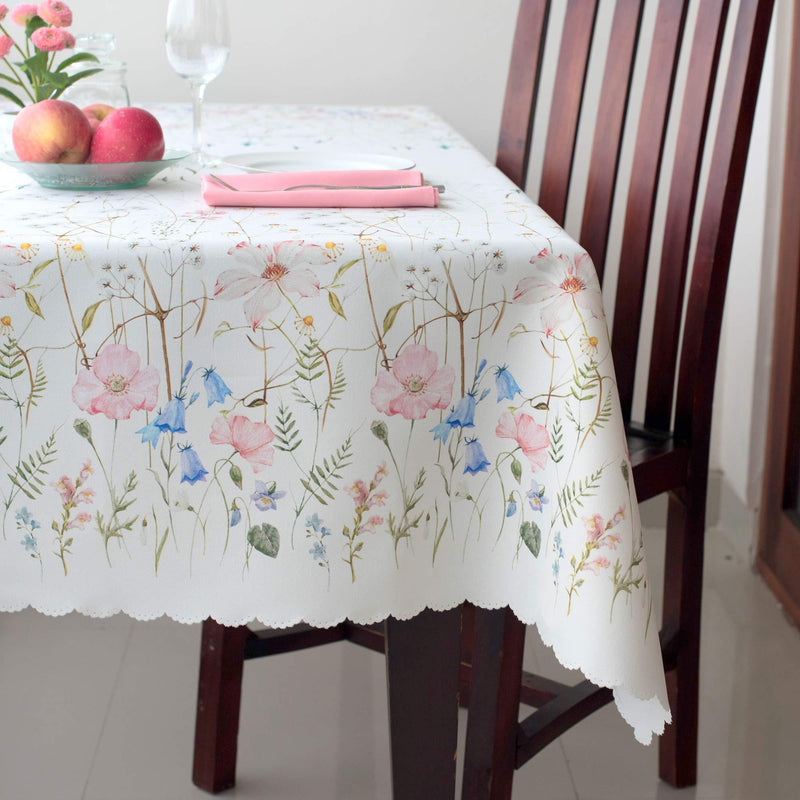 Turkish Floral Coloring Square Easter Tablecloth Non Iron Stain Resistant  Table Cover Kitchen Dining Room Spring Dinner Wedding Easter (Made in Turkey) Square 60 x60