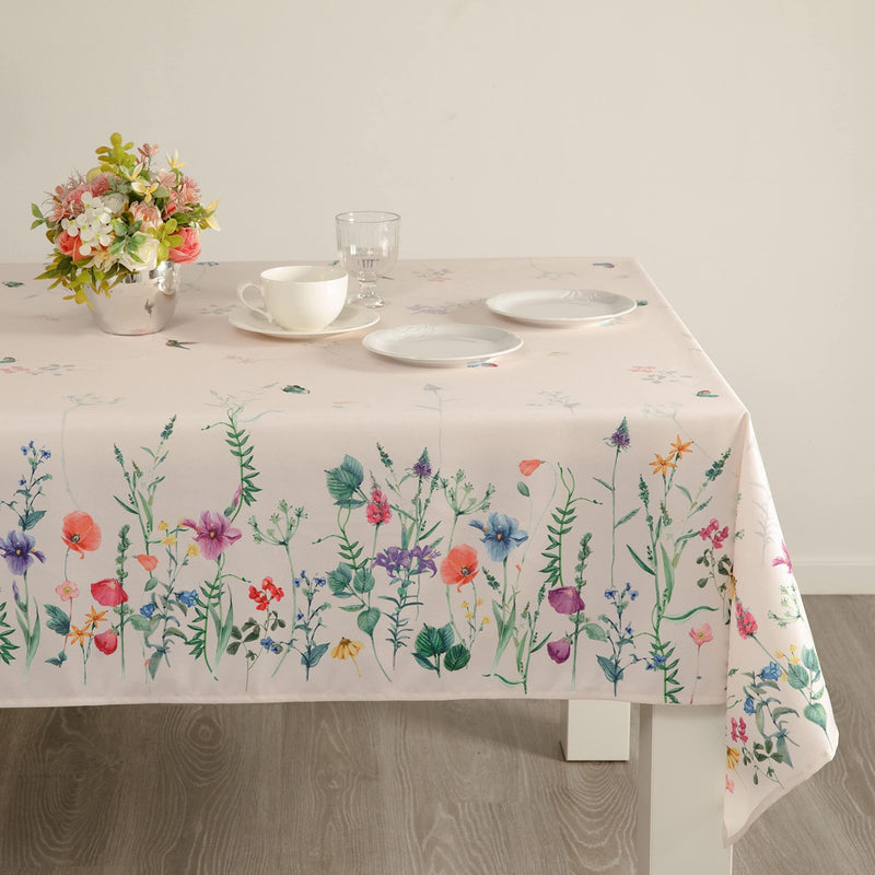 Watercolor Party Flowers Square Easter Tablecloth Non Iron Stain Resistant  Easter Table Cover Kitchen Dining Room Spring Dinner Party Wedding Decorations Square 52 x52