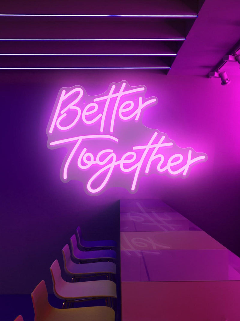Better Together Neon Sign   Neon Lights 15.8 x 11.8 in Led Neon Signs For Wall Decor   USB Powered Led Signs For Bedroom Wall   Better Together Wall Decor for Bedroom Casino Hotel Play Room